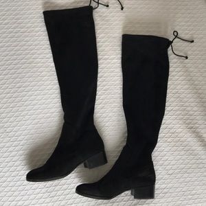 Zara Black Suede Over The Knee Boots